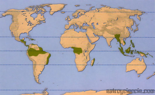 Mapa de zonas tropicales